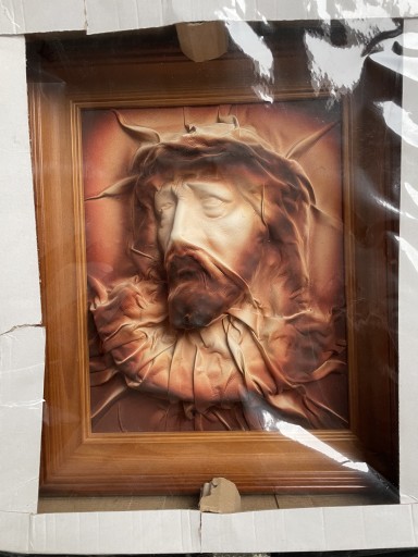 Zdjęcie oferty: Jezus Chrystus obraz ze skóry portret Jezusa