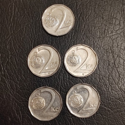 Zdjęcie oferty: Monety 2 Korony Republika Czeska 5 sztuk zestaw!!!