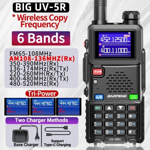 Zdjęcie oferty: BIG Baofeng UV-5R RH 10W VHF UHF FM AM AIR skaner