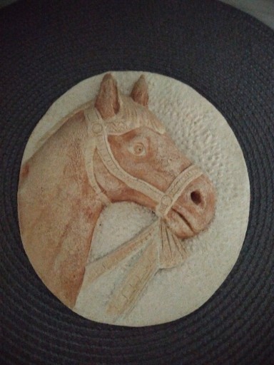 Zdjęcie oferty: Obraz, płasko rzeźba głowy konia 
