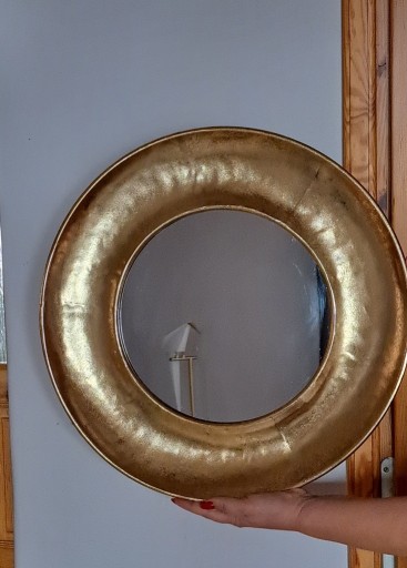 Zdjęcie oferty: Stylizowane okrągłe złote lustro 