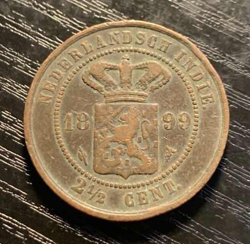Zdjęcie oferty: Holenderskie Indie Wschodnie 2,5 centa, 1899 R