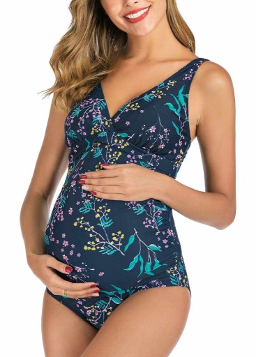 Zdjęcie oferty: Jednoczęściowy strój kąpielowy ciążowy XL GRANATOW