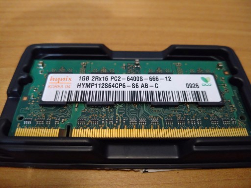 Zdjęcie oferty: Pamięć RAM laptop 1GB DDR2 2Rx8 PC2-6400S-666-12