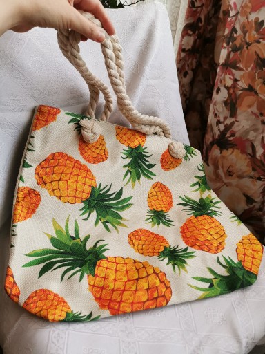 Zdjęcie oferty: Duża torba z uszami ze sznura na plażę Ananas