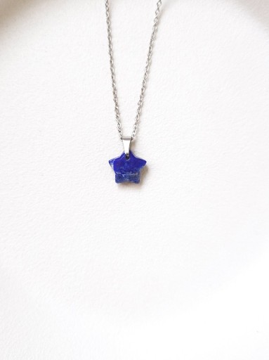 Zdjęcie oferty: naszyjnik gwiazdka z lapisem lazuli lapis stal