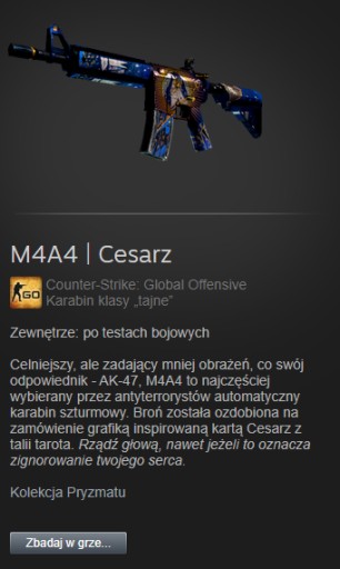 Zdjęcie oferty: M4A4 Cesarz CS GO CS2 SKIN