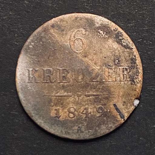 Zdjęcie oferty: Austria, 6 Kreuzer, rok 1849, Ag 0,438