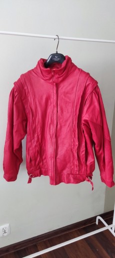 Zdjęcie oferty: Czerwona kurtka skórzana L/XL Mokka Nappa Vintage 