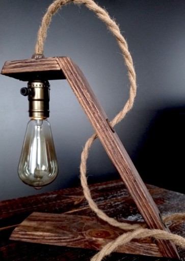 Zdjęcie oferty: Lampa Edisona, retro, loft. Drewniana, rękodzieło.