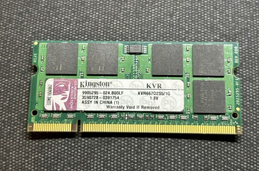 Zdjęcie oferty: Pamięć RAM Laptop DDR2 KINGSTON 1GB KVR667D2S5/1G