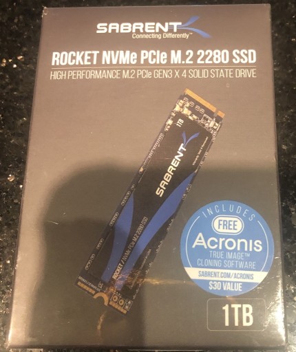 Zdjęcie oferty: Dysk SSD Sabrent Rocket 1TB NVMe PCIe M.2 2280 GEN