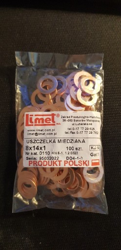 Zdjęcie oferty: Podkładki miedziane 8x14x1 1000szt