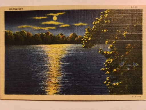 Zdjęcie oferty: Stara Pocztówka USA 1926  Jezioro Księżyc Noc