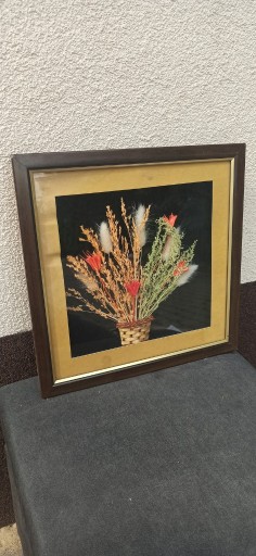 Zdjęcie oferty: Obraz wysuszony bukiet kwiatów za szkłem 3D