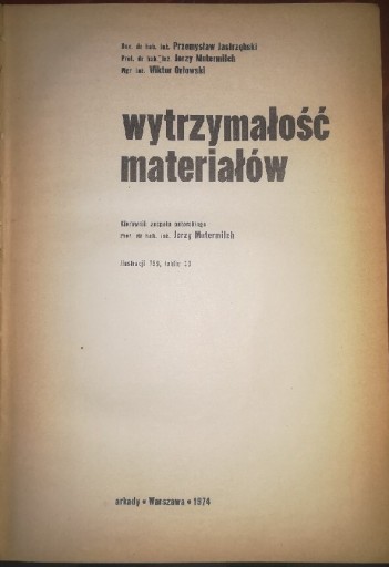 Zdjęcie oferty: Wytrzymałość materiałów Przemysław Jastrzębski