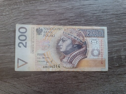 Zdjęcie oferty: Banknot 200 zł 1994 Seria AD