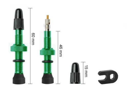 Zdjęcie oferty: 2szt wentyle PRESTA tubeless, 46mm, zielone