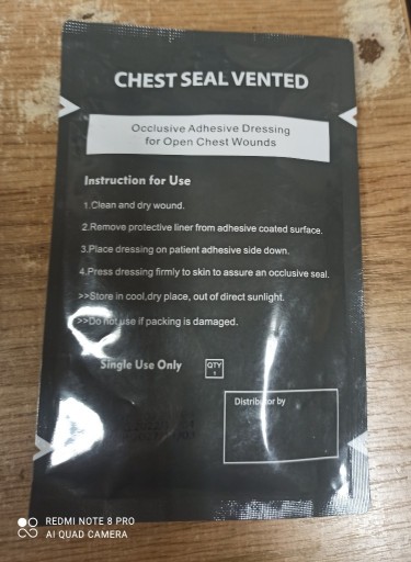 Zdjęcie oferty: Opatrunek wentylowany Chest Seal Vented