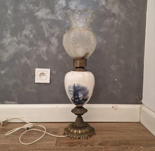 Zdjęcie oferty: Lampa Delft holednerska porcelana mosiądz