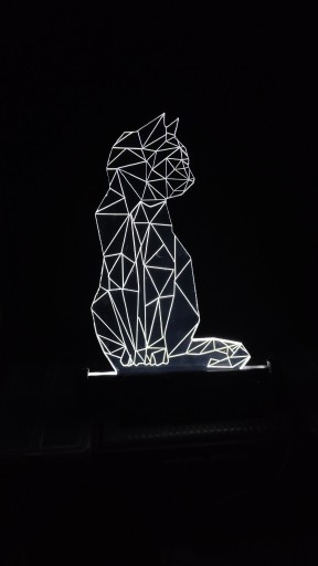 Zdjęcie oferty: Lampa  Statuetka LED Prezent Plexi   - Kot