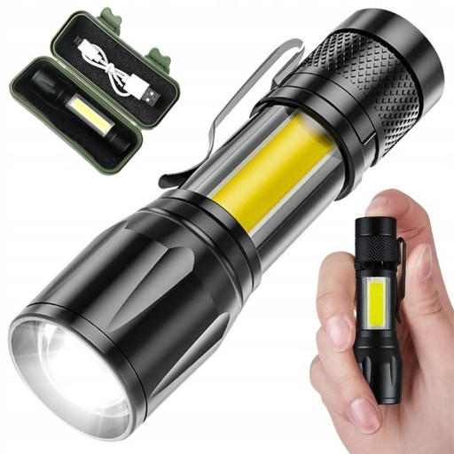 Zdjęcie oferty: LATARKA TAKTYCZNA LED ZOOM COB REFLEKTOR METAL