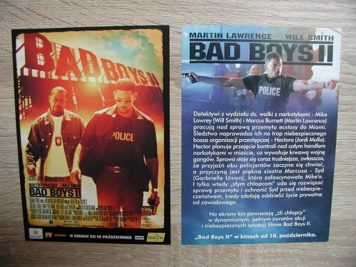 Zdjęcie oferty: BAD BOYS 2 i Kino Akcji Ulotki kinowe 4,90 szt