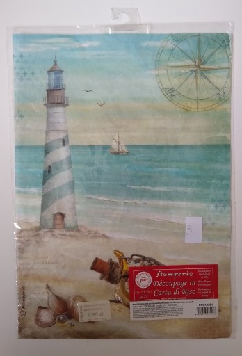 Zdjęcie oferty: Papier ryżowy Stamperia A4 morze plaża latarnia