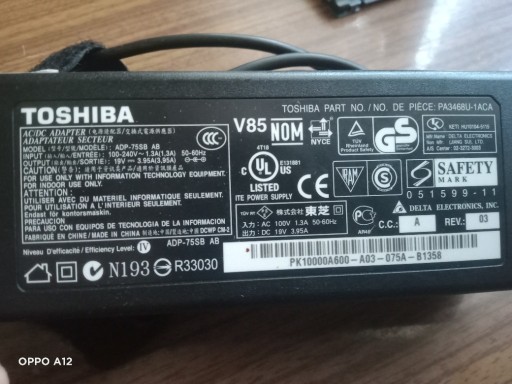 Zdjęcie oferty: Zasilacz Toshiba PA3468U1ACA 75 W do Toshiba