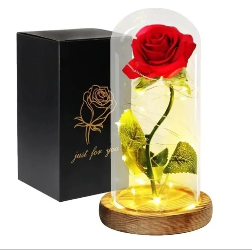 Zdjęcie oferty: JUST FOR YOU prezent róża za szkłem piękna bestia