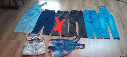 Zdjęcie oferty: Paka ubrań dżinsy jeansy dla dziewczynki 164