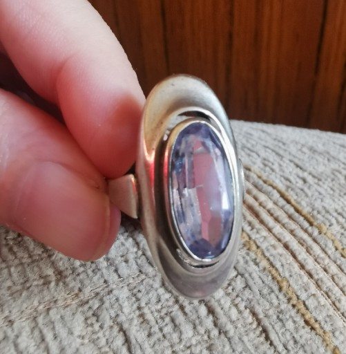Zdjęcie oferty: Srebrny pierścionek z niebieskim oczkiem, r 15