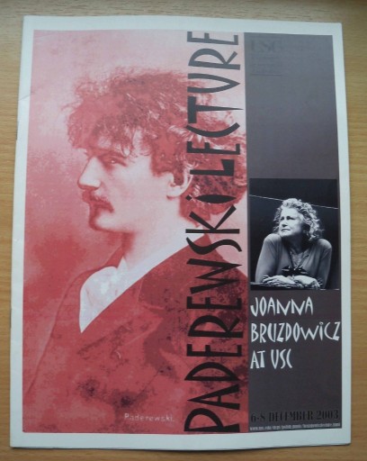 Zdjęcie oferty: Paderewski Lecture - Joanna Bruzdowicz  2003