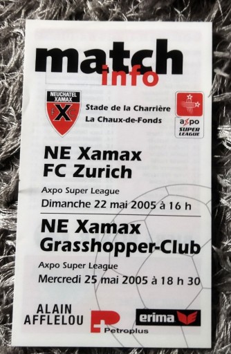 Zdjęcie oferty: Program meczowy Xamax FC Zurich Szwajcaria 2005 r.