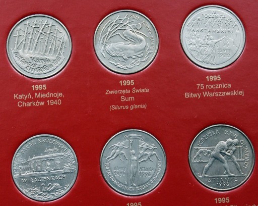 Zdjęcie oferty: 2 zł - komplet (6 sztuk) monet rocznik 1995