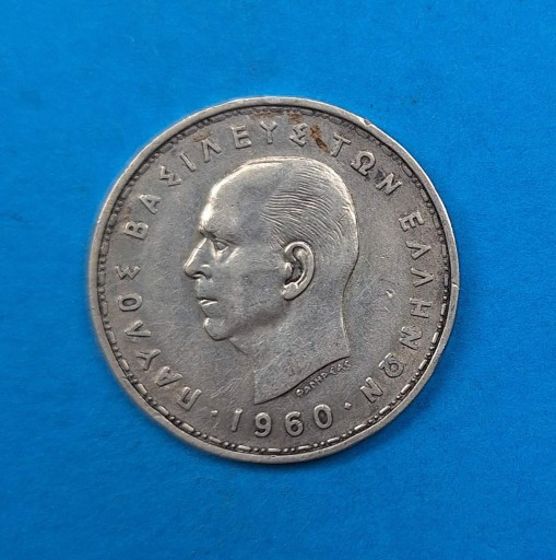 Zdjęcie oferty: Grecja 20 drachm 1960, bdb stan, srebro 0,835