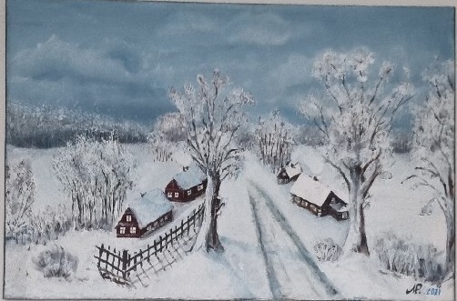 Zdjęcie oferty: Pejzaż zimowy.  "Zima na wsi."