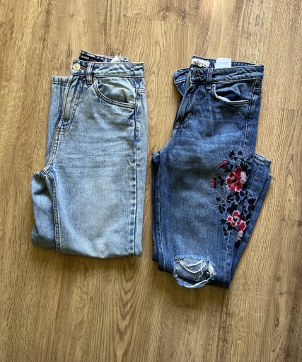 Zdjęcie oferty: Zestaw 2 par mom jeansów rozmiar XS H&M/Cropp
