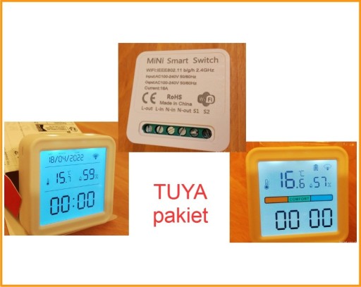 Zdjęcie oferty: TUYA PAKIET Wifi termometr temperatura wilgotność x2, smart switch