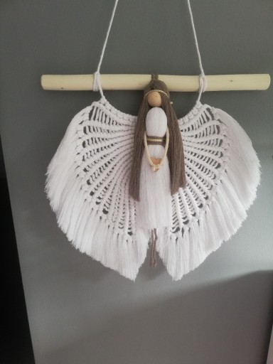 Zdjęcie oferty: Anioł makrama skrzydła boho dekoracja ścienna 