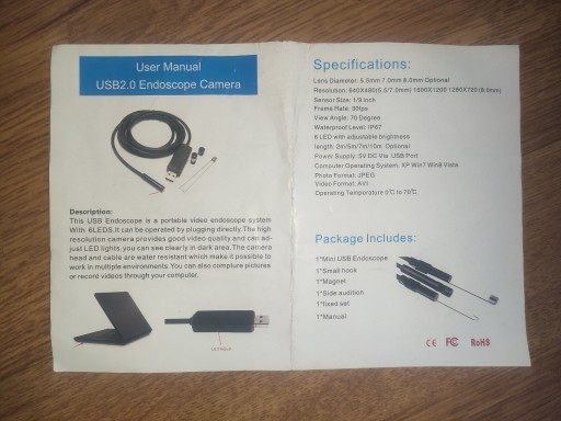 Zdjęcie oferty: Endoskop Mikroskop - USB Micro C - Windows Android