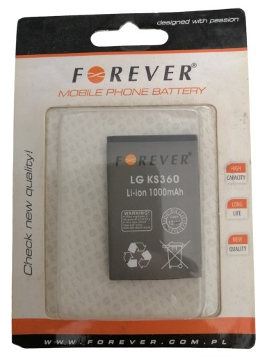 Zdjęcie oferty: Bateria Forever do telefonu LG KS360 1000 mAh