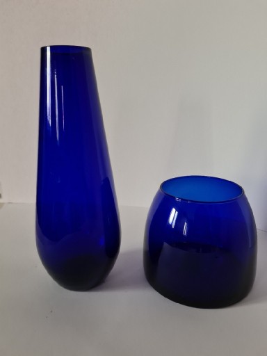 Zdjęcie oferty: wazon kobaltowy szkło zestaw 2 szt.