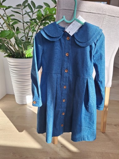 Zdjęcie oferty: NOWA 116HandmadeMETKAświąteczna jeansowa sukienka 