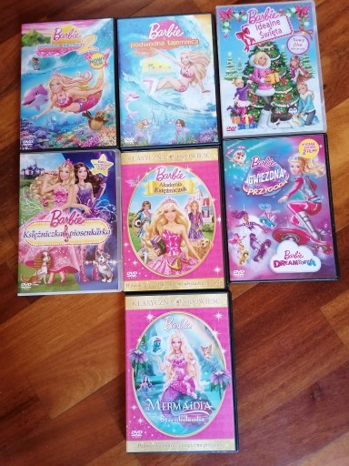 Zdjęcie oferty: Barbie pakiet 7 filmów DVD, polska wersja językowa