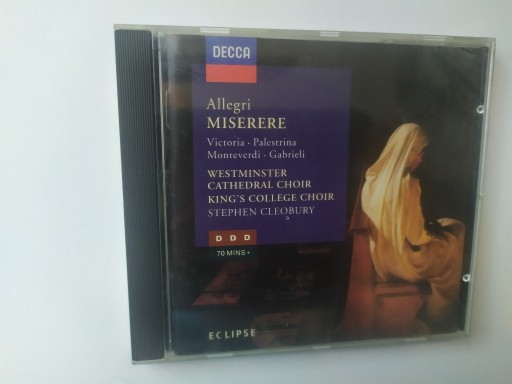 Zdjęcie oferty: Allegri - Miserere, Westminster Choir, Decca