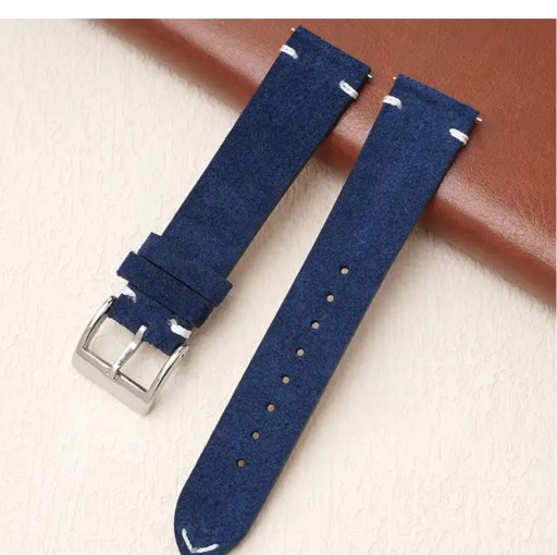 Zdjęcie oferty: Pasek skórzany do zegarka suede zamsz 22mm 