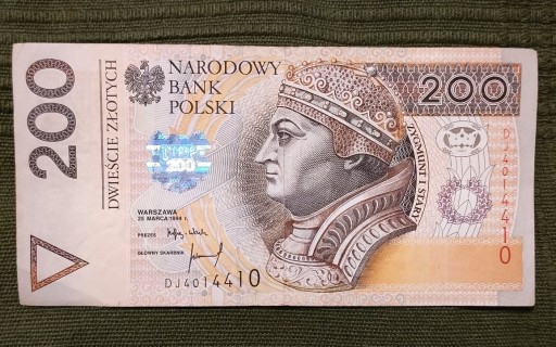 Zdjęcie oferty: Banknot 200 zł 1994 r. DJ4014410