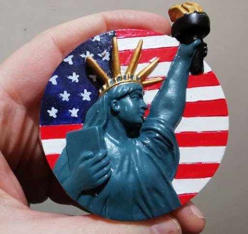 Zdjęcie oferty: Magnes na lodówkę USA Statua Wolności flaga