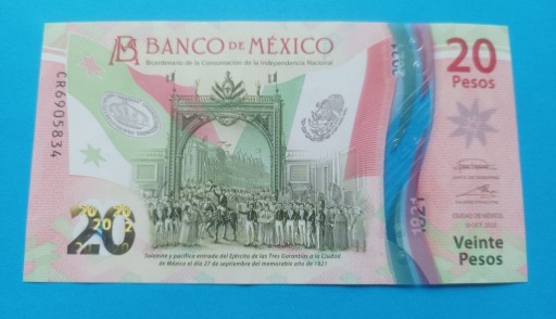 Zdjęcie oferty: Meksyk 20 pesos 2021 Seria CR